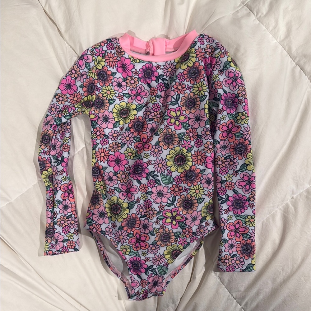 Floral Kids Swim One Piece